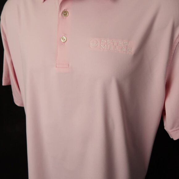 Peter Millar Summer Comfort Pink Performance Polo (L) ⛳️ - Picture 3 of 8